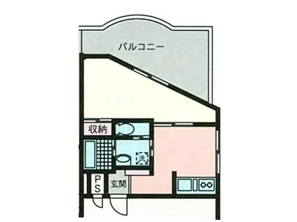 優企画ビル(1DK/5階)の間取り写真