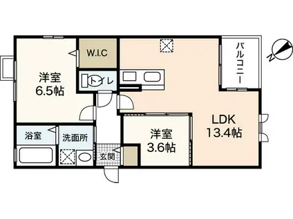 エトワール(2LDK/2階)の間取り写真
