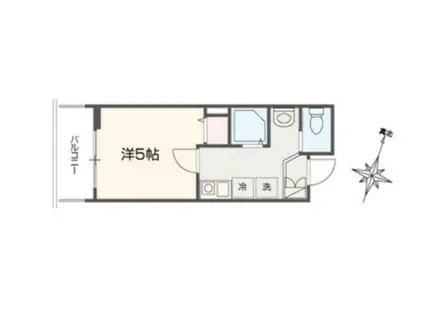 MELLAS武蔵浦和(1K/2階)の間取り写真