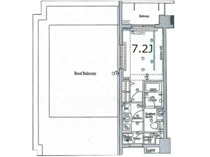 シンシアフォーディエフフォート(1K/4階)の間取り写真
