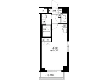 T S GARDEN 六郷土手(ワンルーム/2階)の間取り写真