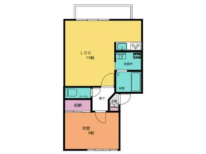 ドリームハイツ1(1LDK/2階)の間取り写真