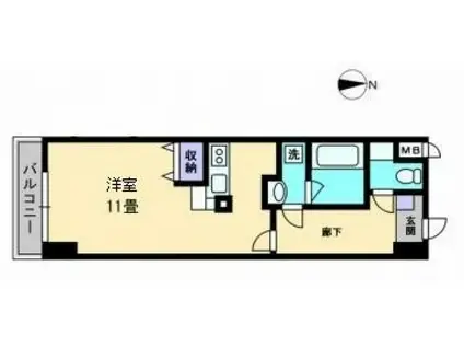 AXS空港通(1K/5階)の間取り写真