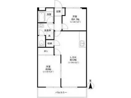 アネックスユタカ(2LDK/2階)の間取り写真