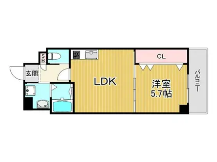 DIASIII(1LDK/6階)の間取り写真