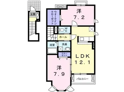 シャイニング スマイル3(2LDK/2階)の間取り写真