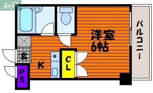 ファイブ南方(1K/3階)の間取り写真