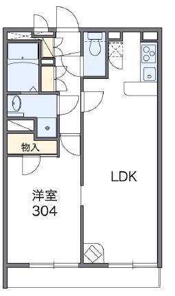 レオパレス熊野前(1LDK/3階)の間取り写真