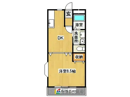 パークサイド西小森野(1DK/2階)の間取り写真