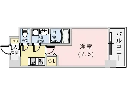 セオリー神戸グルーブ(1K/7階)の間取り写真