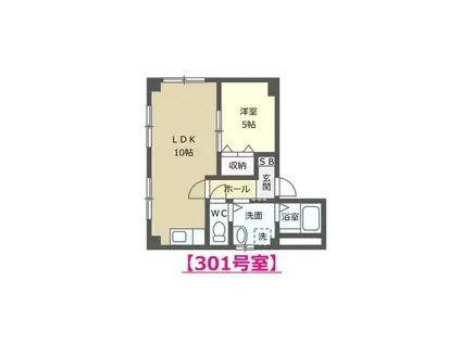 サンライズ扇が丘(1LDK/3階)の間取り写真