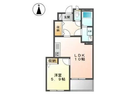 グランデ エスポワール(1LDK/1階)の間取り写真