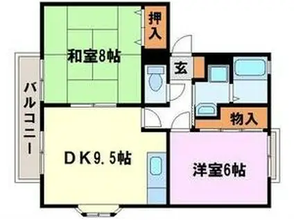 サンライズA(2LDK/2階)の間取り写真