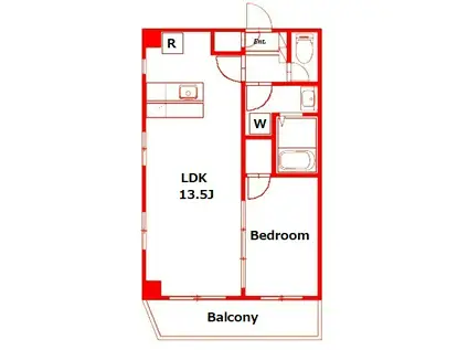 TSKY(1LDK/4階)の間取り写真