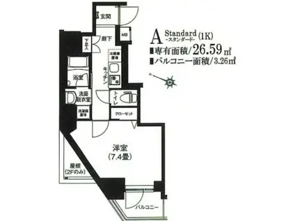 アイルプレミアム本駒込(1K/4階)の間取り写真