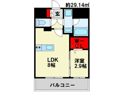 グランフォーレ小倉シティタワー(1LDK/11階)の間取り写真