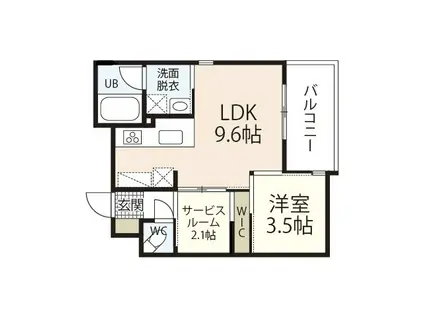 ETERNO江波(1SLDK/2階)の間取り写真