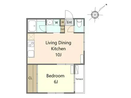 MAHALO KAMATA(1LDK/1階)の間取り写真