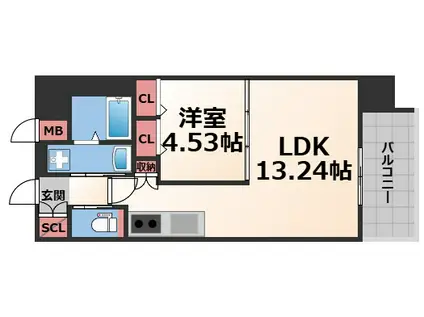 プレジオ永和ASIAN(1LDK/11階)の間取り写真