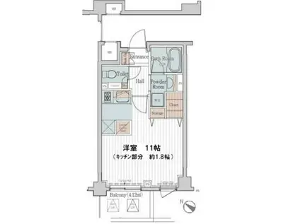 カスタリア三宿(ワンルーム/2階)の間取り写真