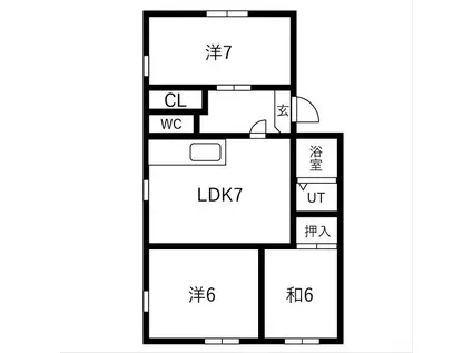 フレグランス ヴィラ(3DK/1階)の間取り写真