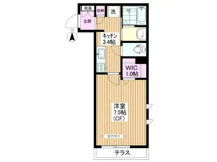 PREMIERE(1K/1階)の間取り写真