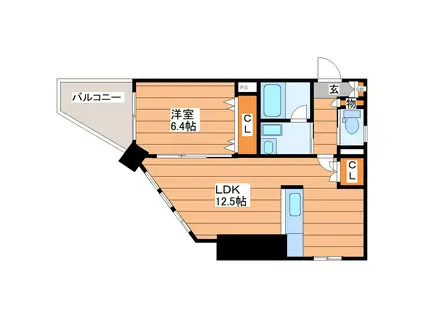 LE GRAND NOIR(1LDK/5階)の間取り写真