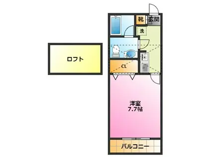 キャッスルアメジストIII(1K/1階)の間取り写真