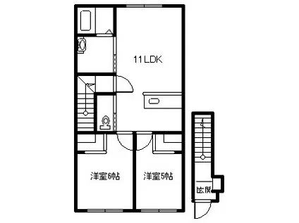 カームリーピュアα(2LDK/2階)の間取り写真