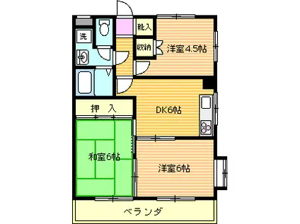 メゾンドブラーエ(2LDK/2階)の間取り写真