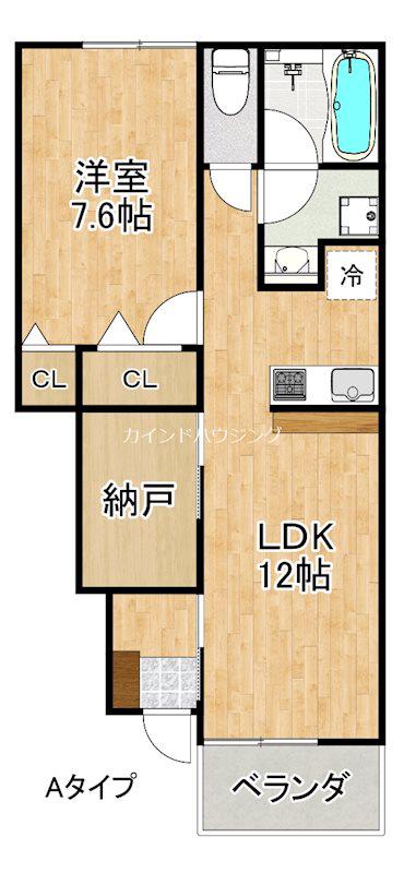 プレミアムスイート泉佐野(1SLDK/1階)の間取り写真