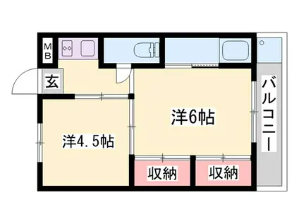 ビレッジハウス西夢前第二(2K/3階)の間取り写真