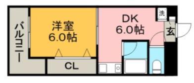 吉武ビル(1DK/3階)の間取り写真