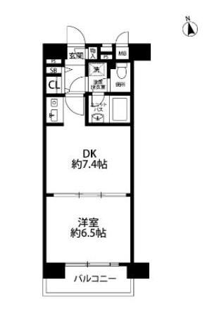 サンコート中野(1LDK/4階)の間取り写真