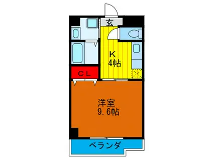 ラハイナコート(1K/2階)の間取り写真