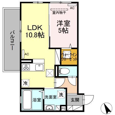 グレンディールIII(1LDK/1階)の間取り写真