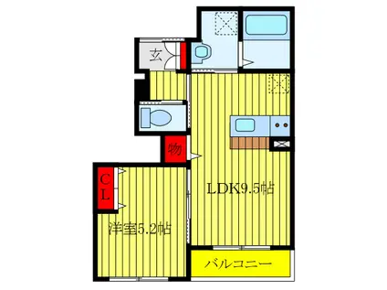 KSレジデンス(1LDK/1階)の間取り写真