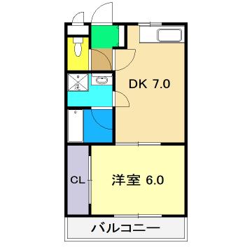 フローラル幸風(1DK/1階)の間取り写真