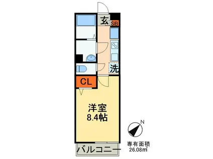 リブリ・エクセルIII(1K/1階)の間取り写真