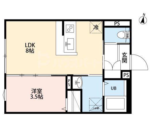 ROBOT HOME ときわ台(1LDK/3階)の間取り写真