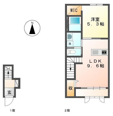 ＪＲ仙石線 陸前山下駅 徒歩27分 2階建 築10年(1LDK/2階)の間取り写真
