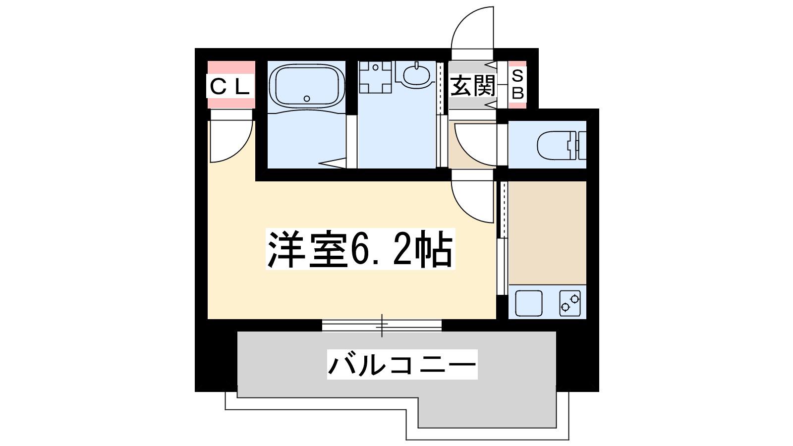 プレサンス東三国エンブレイス(1K/8階)の間取り写真