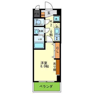美園イーグル(1K/4階)の間取り写真