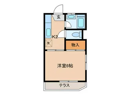 サン大将ヶ根(1K/1階)の間取り写真