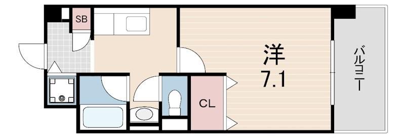 ライフステージ(1K/1階)の間取り写真