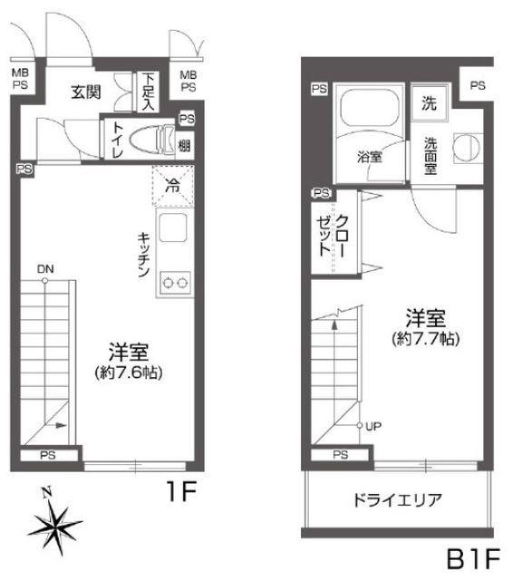 LEGALAND高円寺(1LDK/1階)の間取り写真