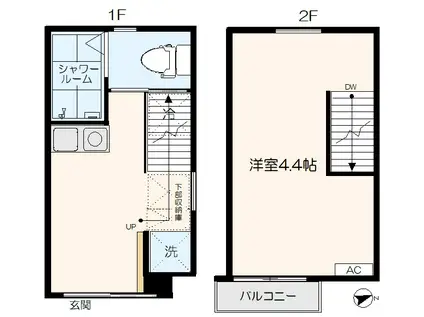 SERA.U ISHIKOYAMA N(1K/1階)の間取り写真