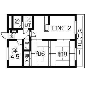 松屋南八木山(3LDK/2階)の間取り写真