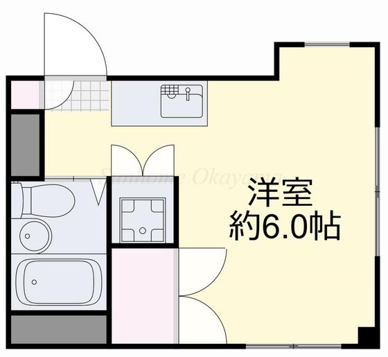 アトムコーポ(ワンルーム/2階)の間取り写真