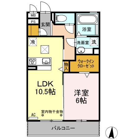 シクリア丸ノ内(1LDK/1階)の間取り写真